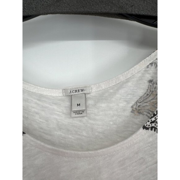 J.Crew Womens Linen knit Short Sleeve Top Size medium pattern - Picture 2 of 4